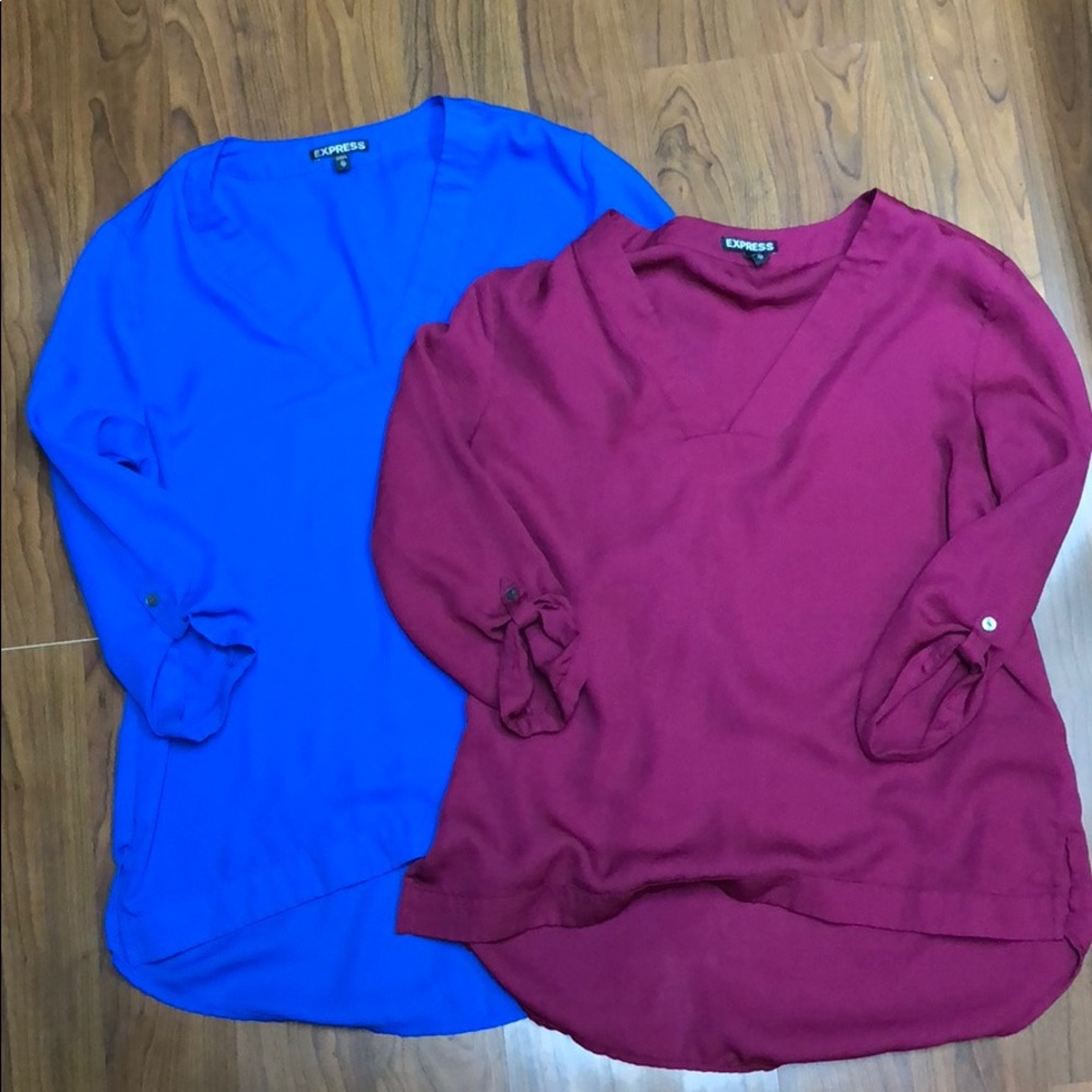 Express 3/4 sleeve button tops